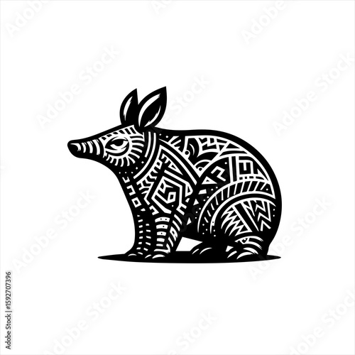 Aardvark isolated on white background