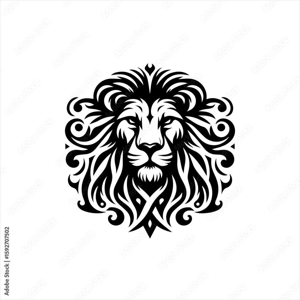 Fototapeta premium Lion head isolated on white background