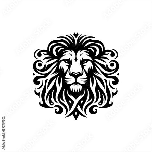 Lion head isolated on white background