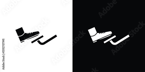 car pedal icons. minimal single flat icon for application in black and white