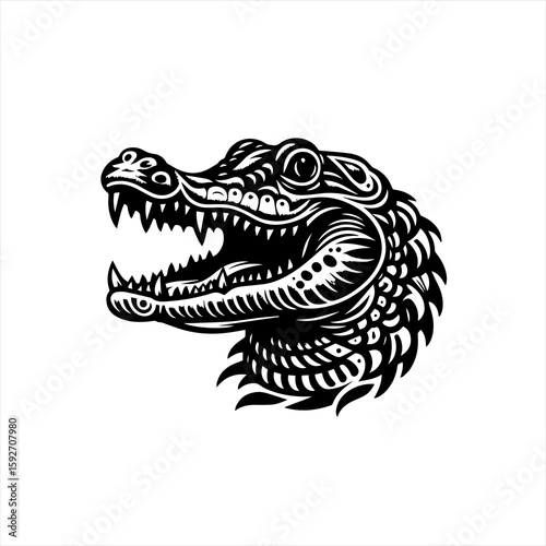 Alligator illustration isolated on white background
