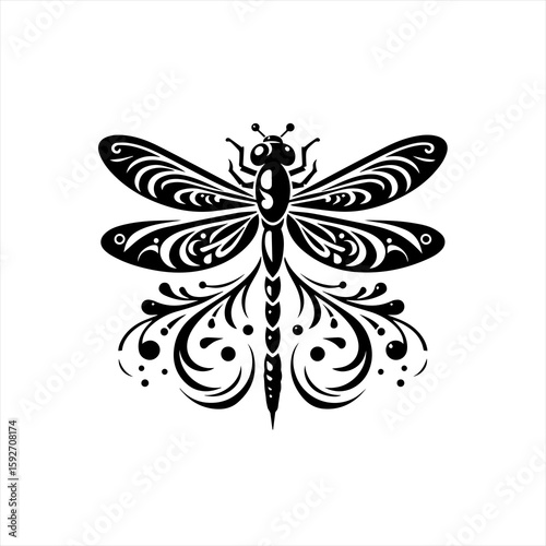 Dragonfly isolated on white background