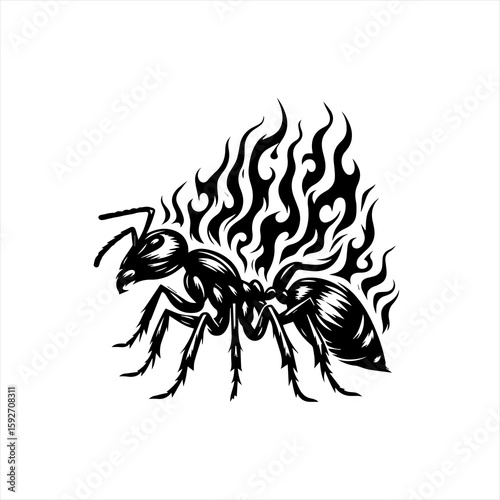 Ant isolated on white background