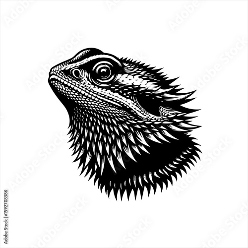 Bearded dragon head profile