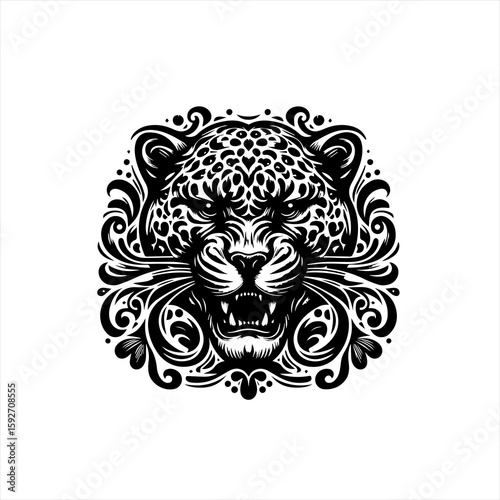 A leopard isolated on white background