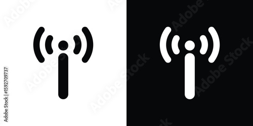Antenna icons. minimal single flat icon for application in black and white