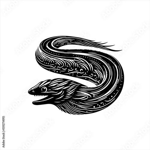 An eel isolated on white background