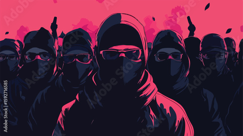 Illustration of Group Discussing Extremism