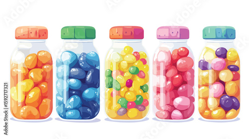 Gum Candy Bottle Vector Illustration