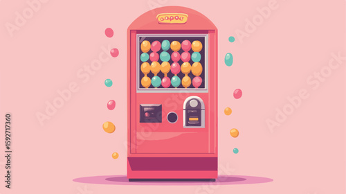 Vintage Gum Candy Machine Vector Illustration