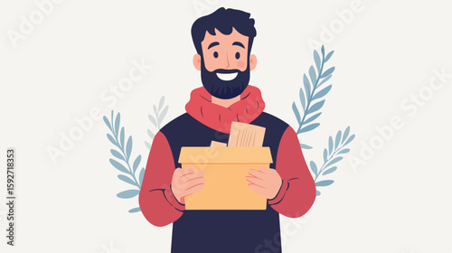 Community Charity Donation Box Vector Illustration
