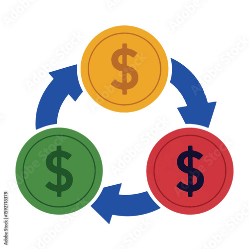 Golden dollar currency symbol representing finance and wealth in business