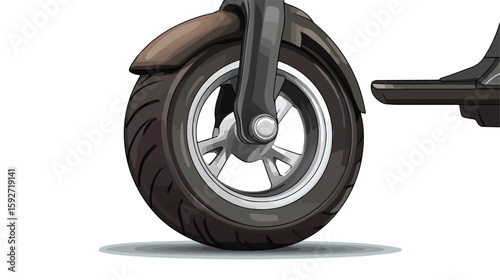 Gyro Scooter Close-Up Illustration