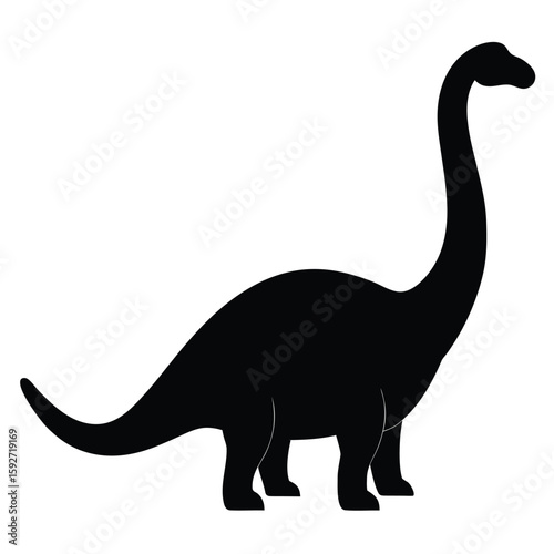 Black dinosaur silhouette prehistoric ancient