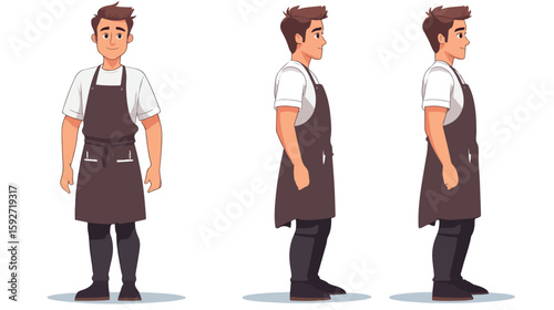 Professional Hairdresser Man in Apron Illustration