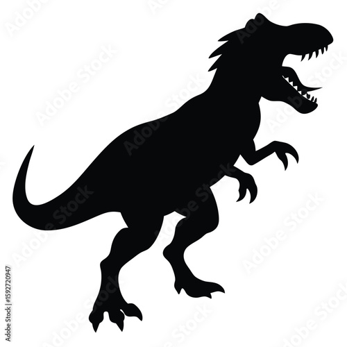 Black tyrannosaurus rex roaring dinosaur prehistoric