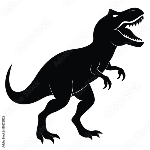 Black tyrannosaurus rex roaring dinosaur prehistoric