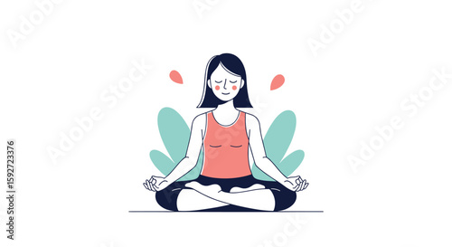 Woman meditating peaceful calm mind body relaxation spiritual connection inner peace
