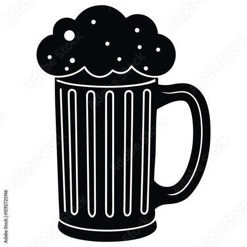 Stylized Beer Mug With Foam beverage drink