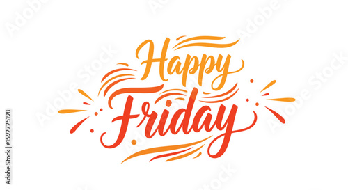 Wish your friends and family a happy friday with this colorful vibrant festive design