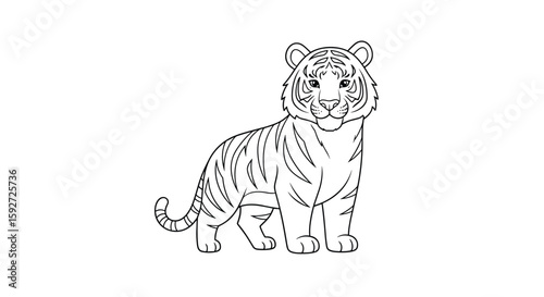 Stunning outline tiger drawing for artistic projects and creative designs featuring a majestic feline