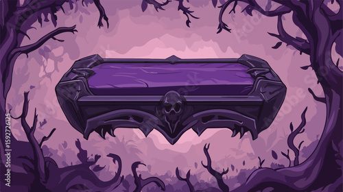 Purple Coffin Vector Illustration for Halloween