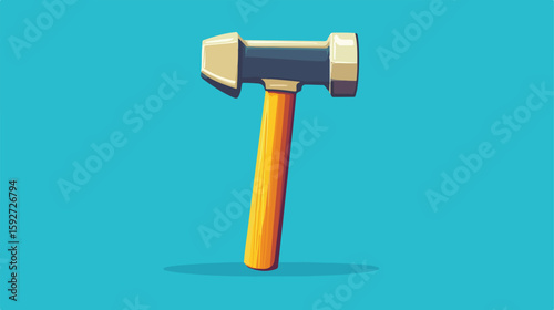 Construction Hammer Tool Icon Vector Illustration