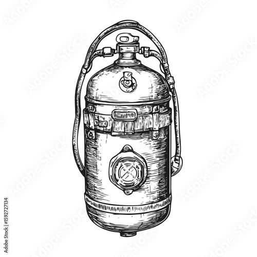 Diving Air Tank Sketch Symbol Illustration