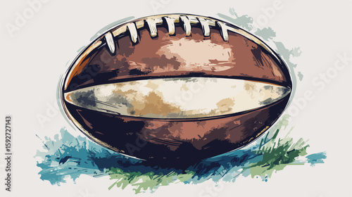 Hand-drawn Rugby Ball Vector Illustration