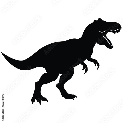 Tyrannosaurus roaring black silhouette dinosaur prehistoric