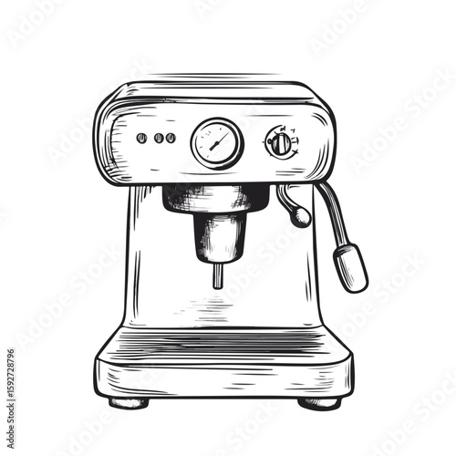 Coffee Maker Sketch Symbol on White