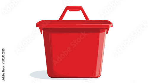Professional Red Rectangular Plastic Cleaning Bucket for Housecleaning