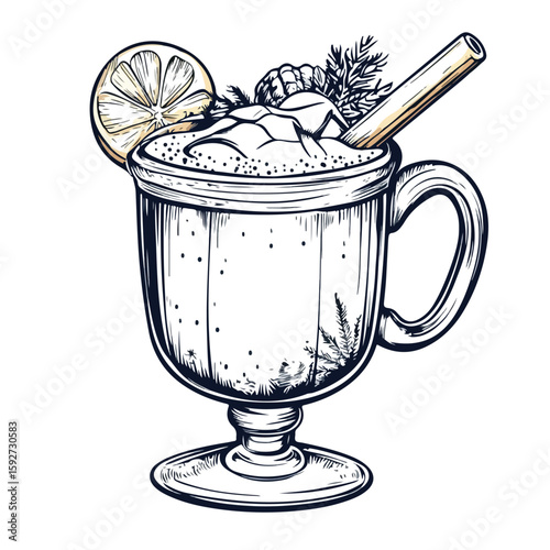 Hand-Drawn Mulled Wine Sketch Symbol