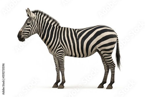 A zebra standing on its hind legs with a white background