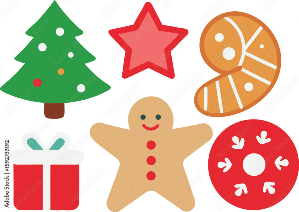 Naklejka premium A delightful assortment of decorated christmas cookies and festive treats for holiday celebrations