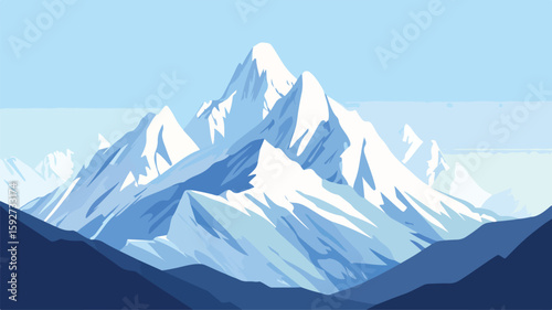 Snow Capped Mountain Range Panoramic View: A Breath-Taking Natural Landscape