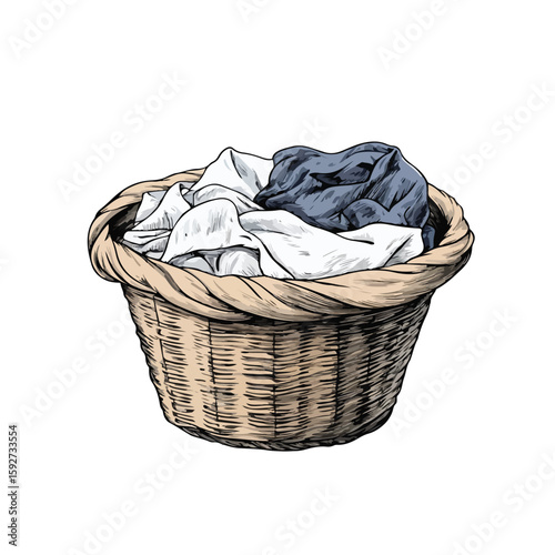 Hand-drawn Sketch Basin Dirty Linen