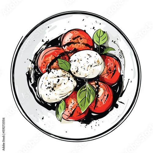 Caprese Salad Sketch Balsamic Glaze