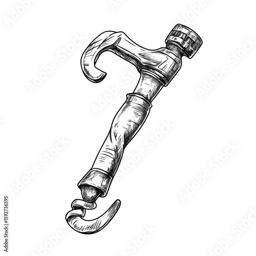 Hand-drawn Corkscrew Sommelier Knife Sketch