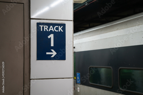 Track 1 on the Train Platform at Penn Station