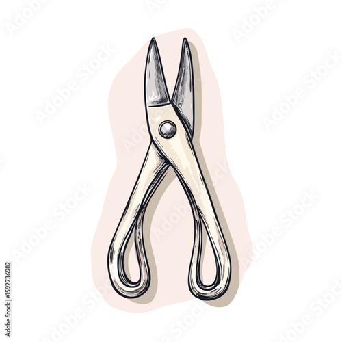 Precision Cuticle Cutter Sketch on White Background