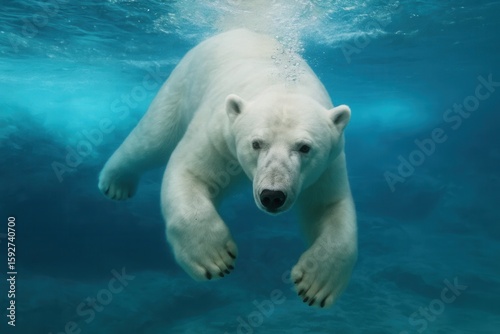 A polar bear's journey through the icy waters