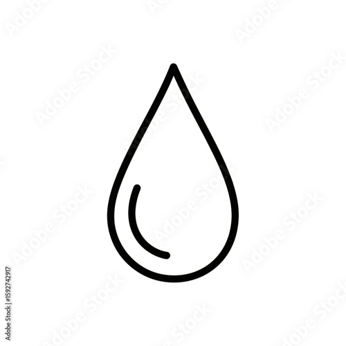 Water Drop Icon in Minimalist Style  