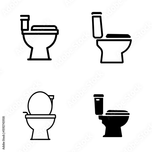 Toilet icon set design. illustration isolated on white background.