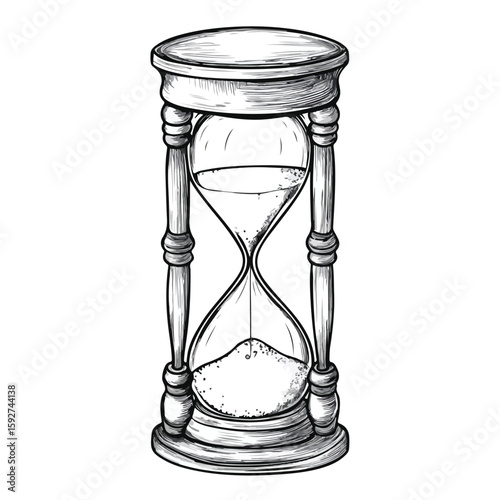 Hand-drawn sandglass hourglass sketch
