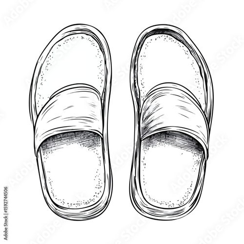 Hand Drawn Sketch Slipper Illustration