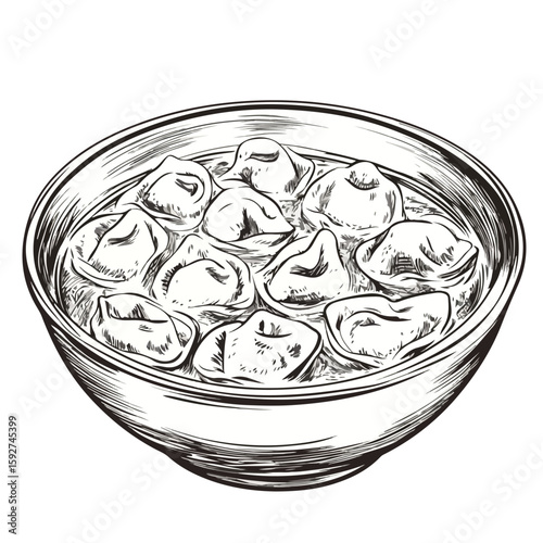 Traditional Tortellini Soup Sketch