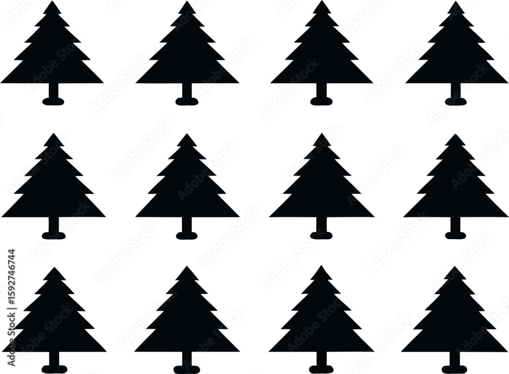 Obraz premium A festive collection of eighteen unique and creatively stylized christmas themed graphic designs suitable for holiday decorations and celebrations