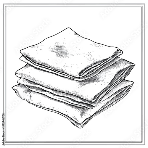 Hand-drawn Sketch Wet Wipes White Background