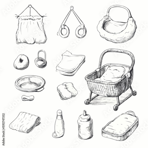 Baby Items Sketch Set